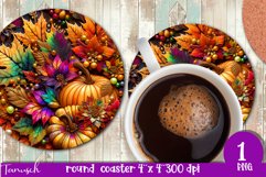 FALL Pumpkin &amp; Sunflowers Round Coaster sublimation bundle Product Image 16