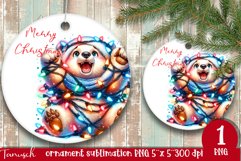 funny christmas bear Ornament Sublimation PNG Product Image 1