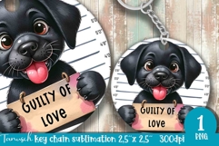 funny mugshot dog in prison Key chain sublimation design Product Image 1