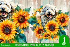 watercolor Komondor dog sublimation PNG Product Image 1