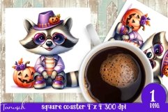 Halloween Animal square coaster sublimation PNG Product Image 19