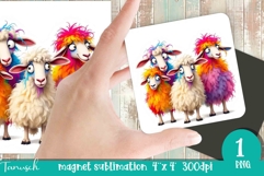 funny farm animals magnet sublimation PNG Product Image 1