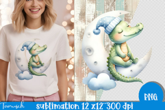 cute watercolor nursery Sleeping Animals sublimation Product Image 1