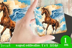Watercolor horse memorial MAGNET sublimation PNG Product Image 1