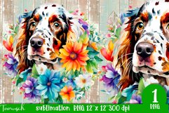 watercolor English Setter dog sublimation PNG Product Image 1