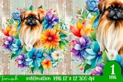 watercolor PEKINESE sublimation PNG / dog design Product Image 1