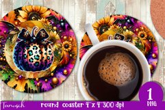 funny FALL Pumpkin with Bow Round Coaster sublimation PNG Product Image 1