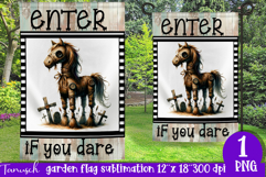 vintage Creepy sublimation Halloween Garden Flag PNG Product Image 1