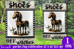 vintage Creepy sublimation Halloween Garden Flag PNG Product Image 1
