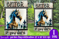 vintage Creepy sublimation Halloween Garden Flag PNG Product Image 1