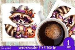 Halloween Animal square coaster sublimation PNG Product Image 20