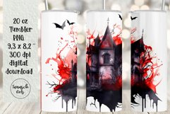 BUNDLE 20 oz tumbler gothic watercolor halloween sublimation Product Image 17