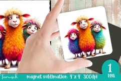 funny farm animals magnet sublimation PNG Product Image 1