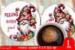 cute gnome Round Coaster Sublimation PNG Product Image 1