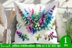 OREGANO pillow sublimation / watercolor herbs garden PNG Product Image 1