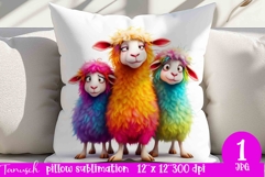 funny SHEEP lady pillow sublimation design JPG SHEEP Product Image 1