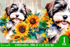 watercolor Havanese dog sublimation PNG Product Image 1
