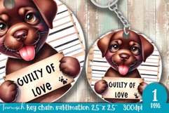funny mugshot dog in prison Key chain sublimation design Product Image 1