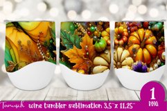 FALL Pumpkin &amp; Sunflowers Wine Tumbler sublimation bundle Product Image 19