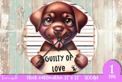 funny mugshot dog in prison Wall Clock sublimation design Product Image 1