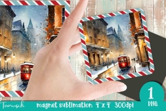 retro christmas magnet sublimation design PNG Product Image 1