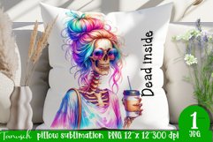 funny Wine pillow Sublimation / dead inside design Product Image 1