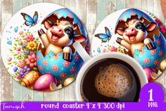 happy EASTER round coaster Sublimation hatching Egg bundle Product Image 8