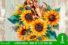 watercolor RHODESIAN RIDGEBACK sublimation PNG / dog design Product Image 1