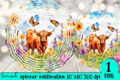 floral Highland Cow wind spinner sublimation bundle Product Image 18