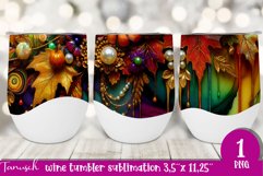 FALL Pumpkin &amp; Sunflowers Wine Tumbler sublimation bundle Product Image 20
