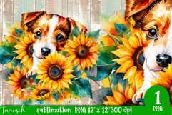 watercolor Jack Russel dog sublimation PNG Product Image 1