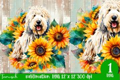 watercolor Komondor dog sublimation PNG Product Image 1