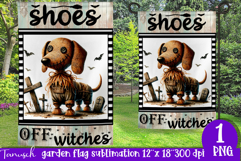 vintage Creepy sublimation Halloween Garden Flag PNG Product Image 1