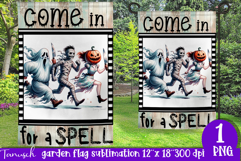 vintage Creepy sublimation Halloween Garden Flag PNG Product Image 1