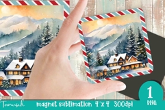 retro christmas magnet sublimation design PNG Product Image 1