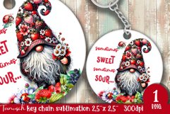 berry gnome keychain Sublimation design PNG strawberry Product Image 1