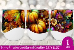 FALL Pumpkin &amp; Sunflowers Wine Tumbler sublimation bundle Product Image 21