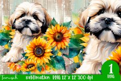watercolor LHASA APSO sublimation PNG / dog design Product Image 1