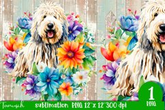 watercolor Komondor dog sublimation PNG Product Image 1