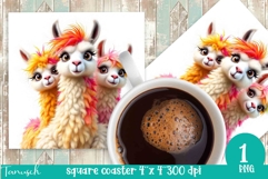 funny farm animals square coaster sublimation PNG Product Image 1