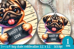 funny mugshot dog in prison Key chain sublimation design Product Image 1