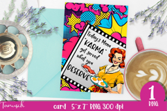 retro housewife funny woman card sublimation design PNG Product Image 1
