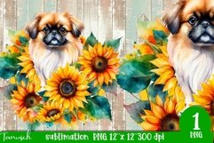 watercolor PEKINESE sublimation PNG / dog design Product Image 1