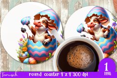 happy EASTER round coaster Sublimation hatching Egg bundle Product Image 9