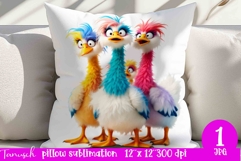 funny GOOSE lady pillow sublimation design JPG Product Image 1