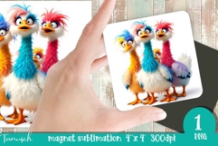 funny farm animals magnet sublimation PNG Product Image 1