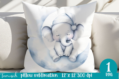cute watercolor nursery Sleeping Animals PILLOW sublimation Product Image 1