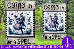 vintage Creepy sublimation Halloween Garden Flag PNG Product Image 1
