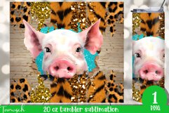 20oz Tumbler peeking pig through wall hole Sublimation Product Image 1