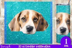 20oz glitter BEAGLE tumbler peeking dog Sublimation PNG Product Image 1
